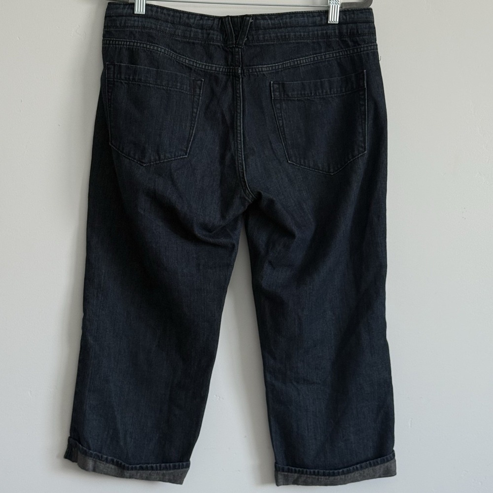 Old Navy Mid Rise Crop Wide Leg Blue Jeans 12 Clean Girl Scandi Street Dark Wash - Picture 10 of 16